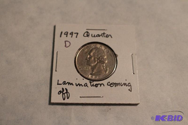 1997 D Washington Quarter Lamination Coming O...