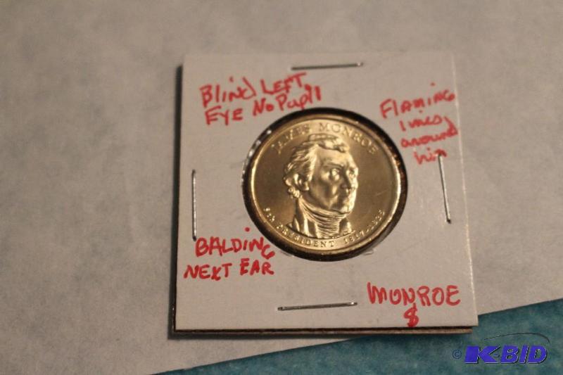 2008 P James Monroe Dollar Blind Left Eye No ...