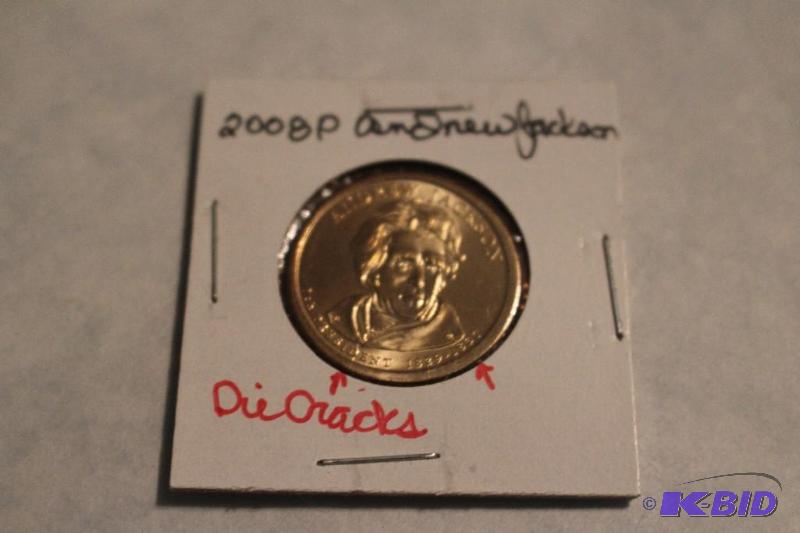 2008 P Andrew Jackson Dollar Die Cracks&nbsp...