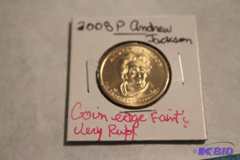2008 P Andrew Jackson Dollar Coin Edge Faint ...