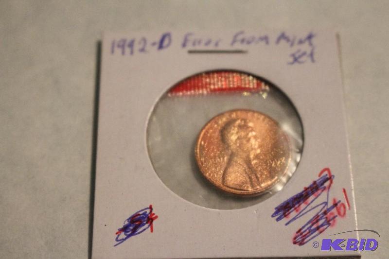 1992 D Lincoln Cent Error From Mint Set...