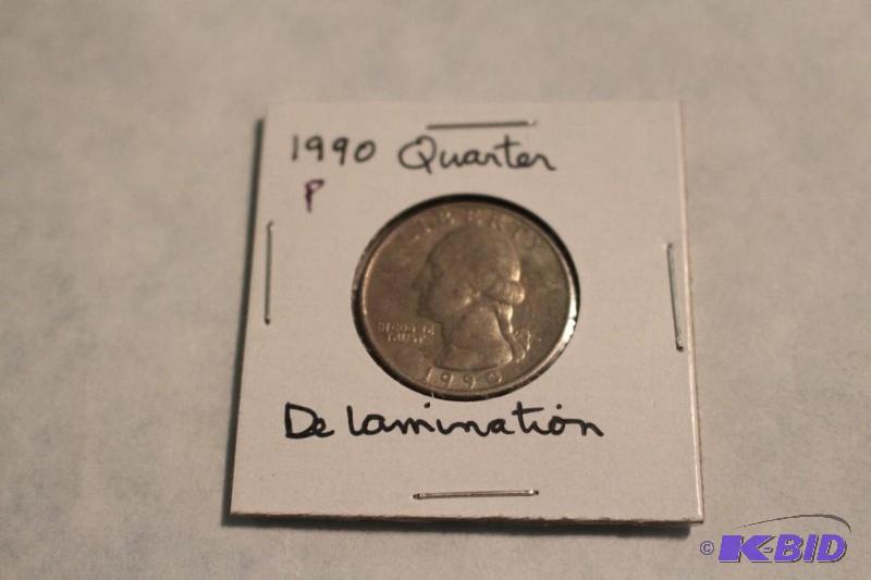 1990 P Washington Quarter De Lamination...