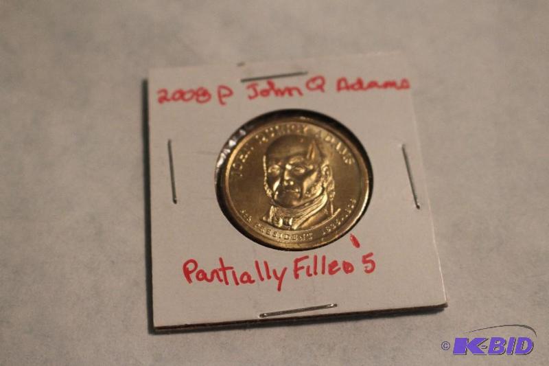 2008 P John Quincy Adams Dollar Partially Fil...