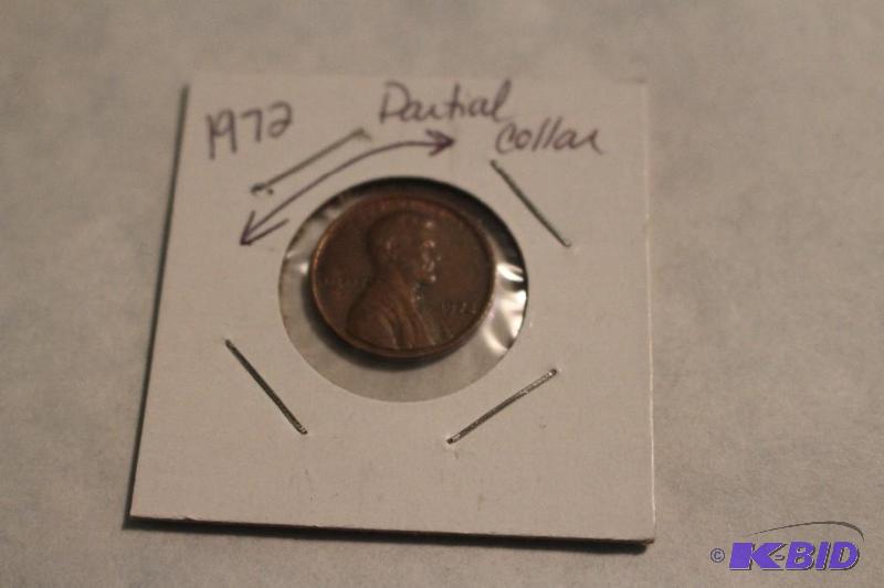1972 P Lincoln Cent Partial Collar...