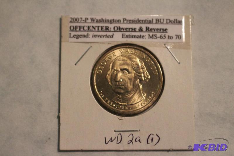 2007 P George Washington Dollar Off Center Ob...