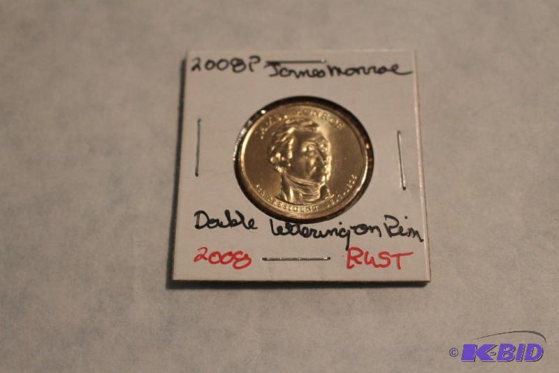 2008 P James Monroe Dollar Double Lettering O...