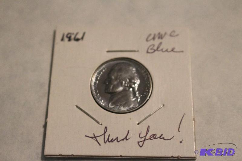 1961 P Jefferson Nickel Blue...