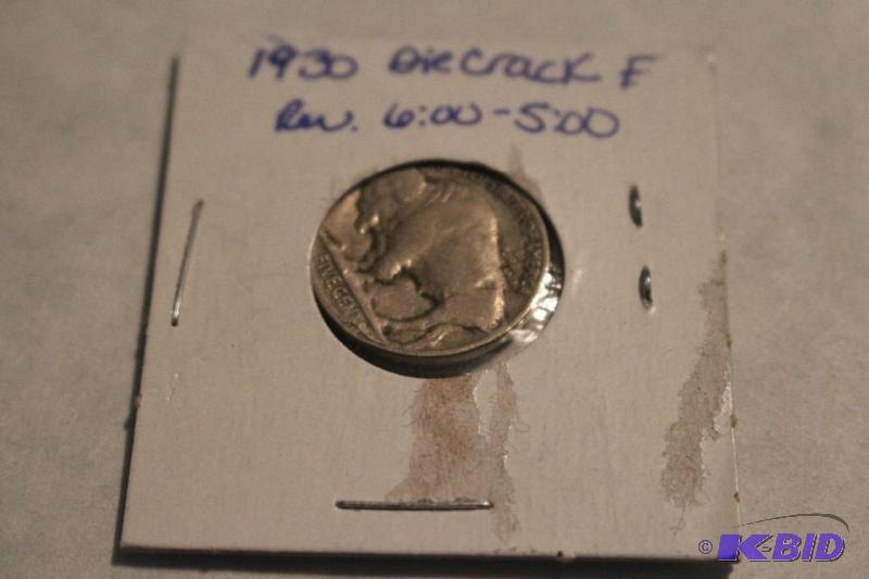 1930 P&nbspBuffalo Nickel Variety 2 Die Crac...