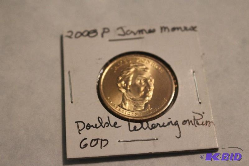 2008 P James Monroe Dollar Double Lettering O...