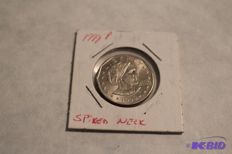 1999 P Susan B Anthony Dollar Spiked Neck...