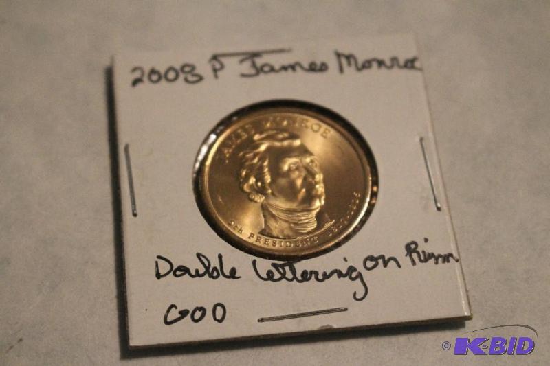 2008 P James Monroe Dollar Double Lettering O...