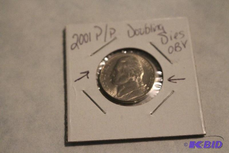 2001 P Jefferson Nickel Doubling Dies Obv...