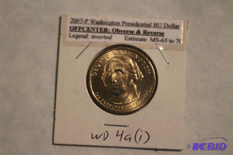 2007 P Washington Dollar Off Center Obverse a...