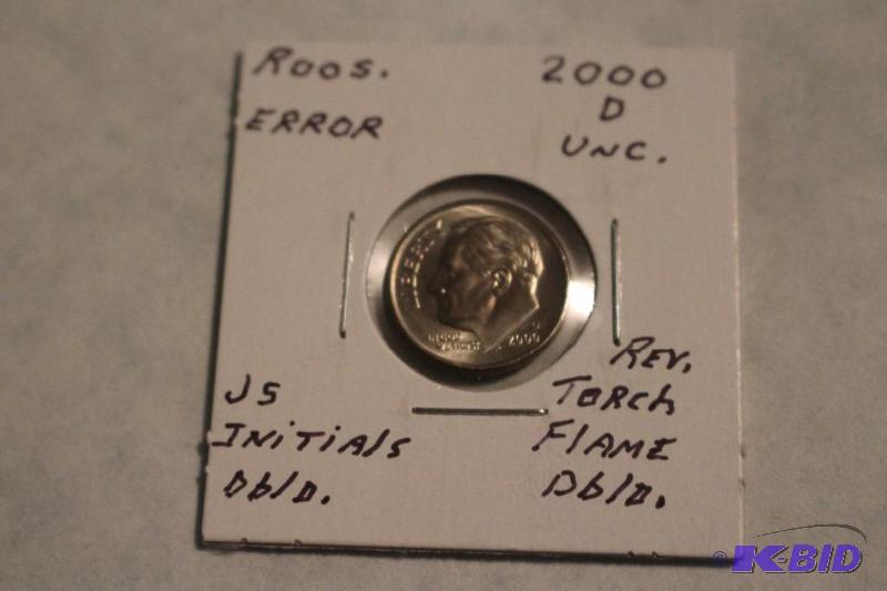 2000 D Roosevelt Dime Js Initials Doubled Re...