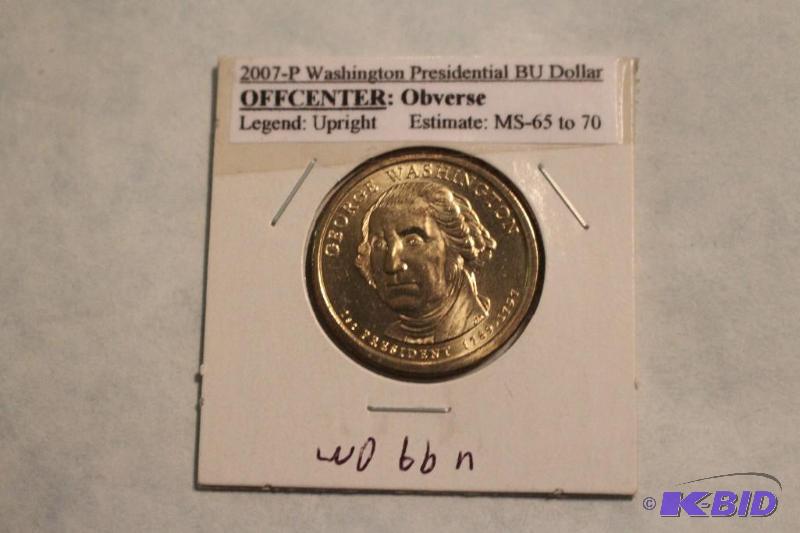 2007 P Washington Dollar Off Center Obverse&n...
