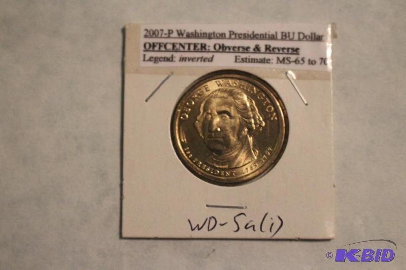 2007 P Washington Dollar Off Center Obverse a...