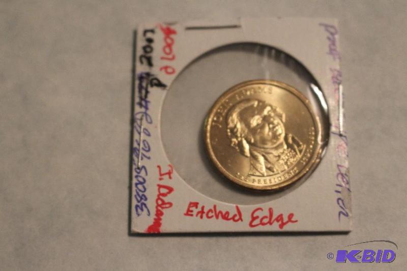 2007 P John Adams Dollar Etched Edge&nbsp...