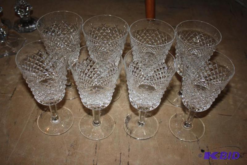 Lot of (8) Vintage English Hobnail Footed Wat...
