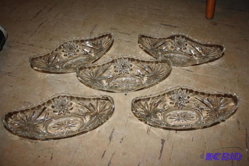 Lot of (5) Vintage Brilliant Cut Glass Crysta...