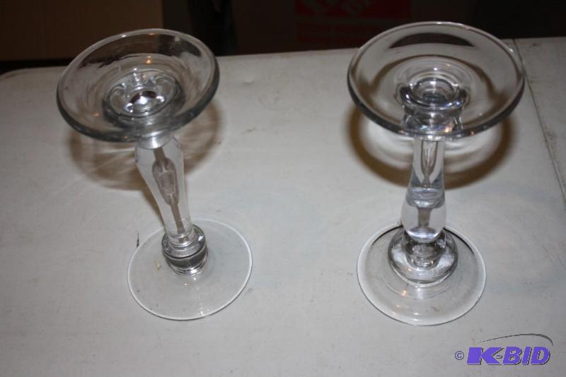 Lot of (2) Vintage Crystal Candle Holders...