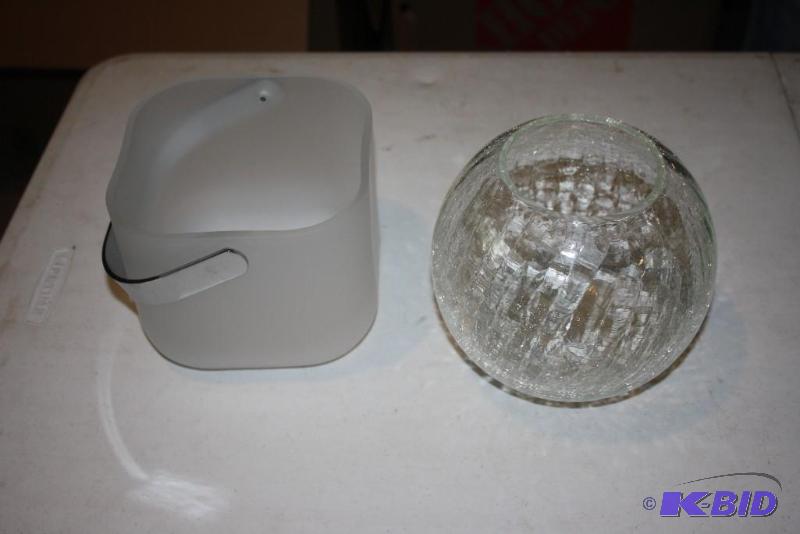 Lot of (2) Including Vintage Frosted Glass S...
