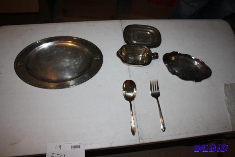 Lot of (6) Including Vintage Silver Serving ...