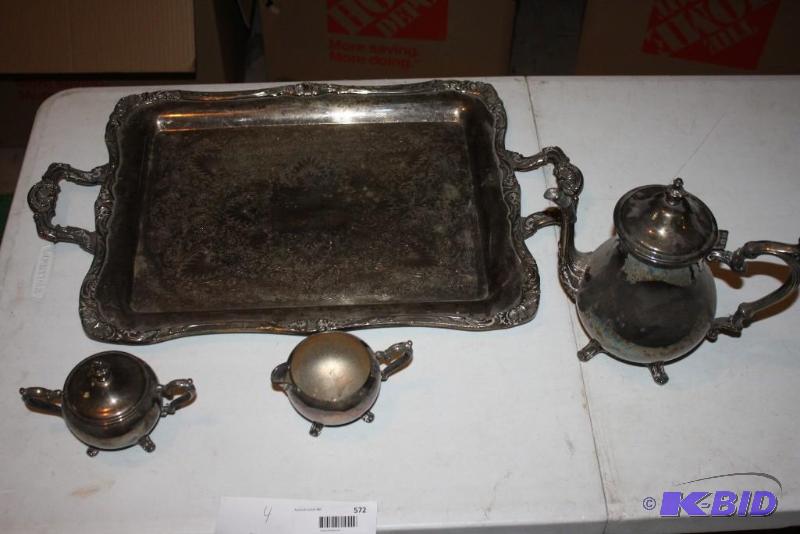 Lot of (4) Including Vintage Silver Etched T...