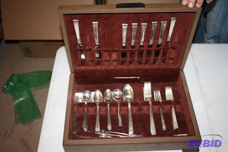 Lot of (70) Vintage Silver Flatware Set in Wo...