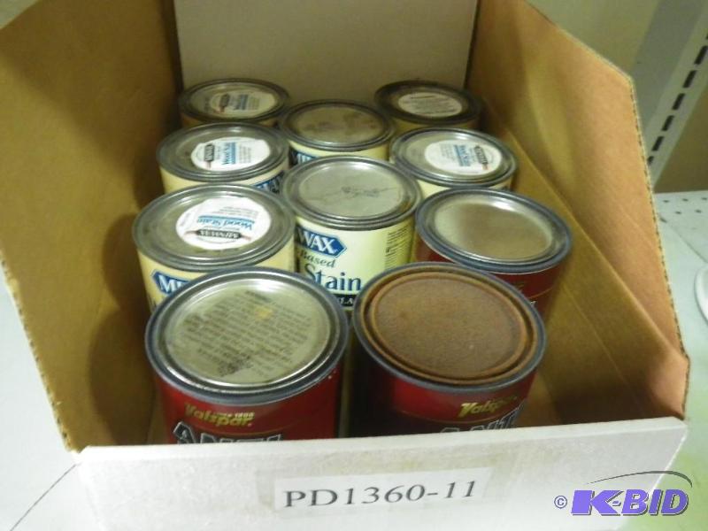 Minnwax and Valspar paints and stains...