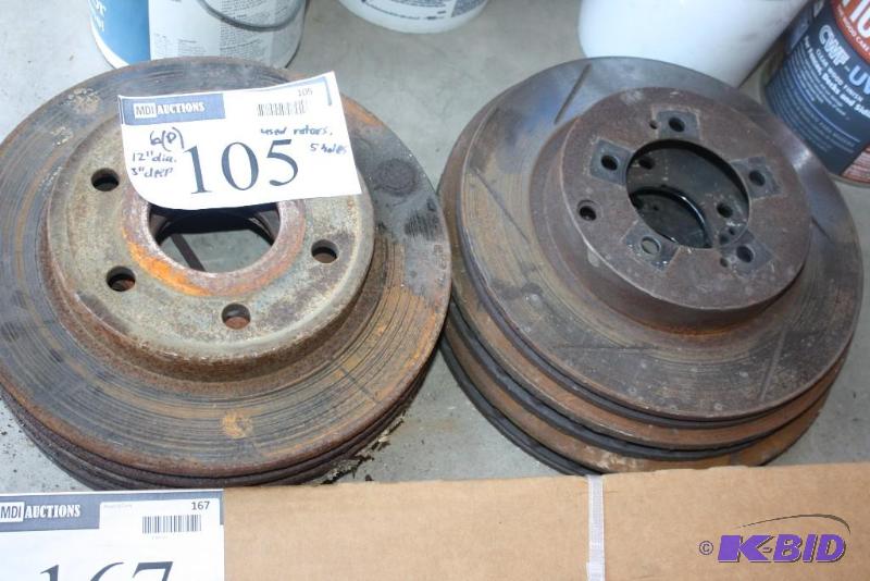 lot 105 image: Lot of (6) Used 5 Hole Rotors, 12" Diame...