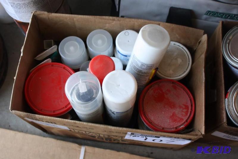 lot 107 image: Box lot with various items including Zinsser ...
