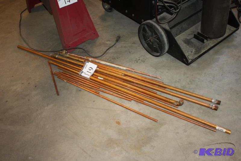 lot 119 image: Lot of (20) Copper Pipes of Various Lengths, ...