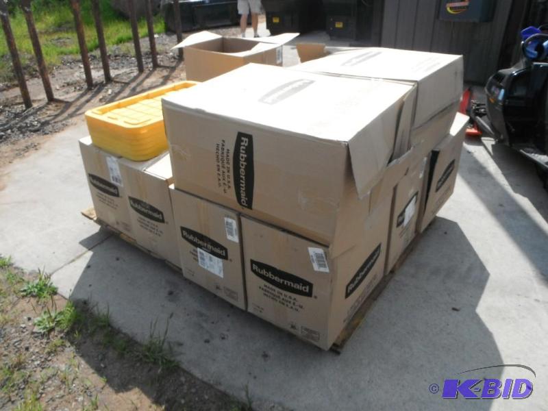 lot 12 image: Pallet Lot of (12) Boxes of Rubbermaid Storag...
