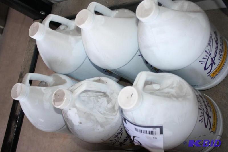 lot 56 image: Lot of (6) 1 Gallon Sparkle brand Glass Clean...
