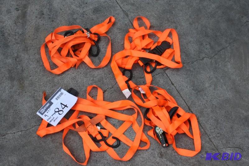 lot 84 image: Lot of (4) 6x1" Blaze Orange Ratchet St...