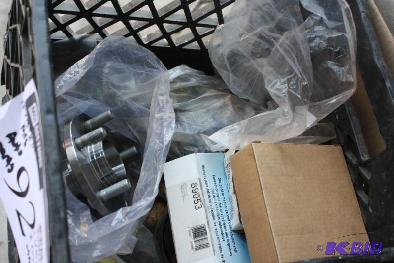 lot 92 image: Box lot of various auto parts including (1) U...