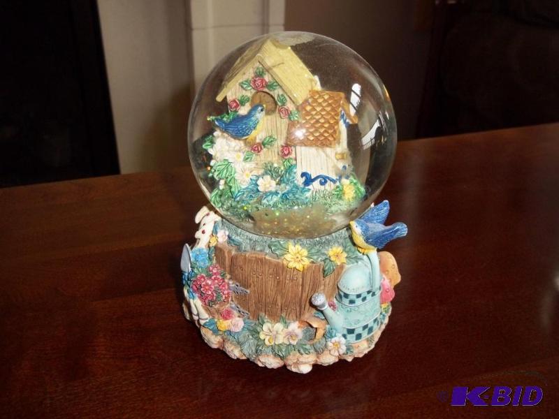 Music Box Globe House with blue bird...
