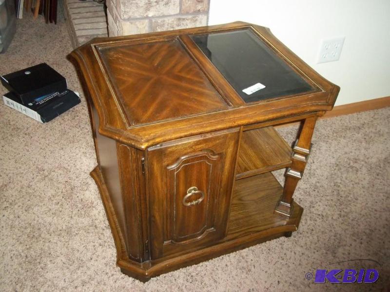 End Table with shelves and Glass top...