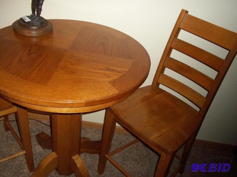 Oak Pub Table with 2 chairs...
