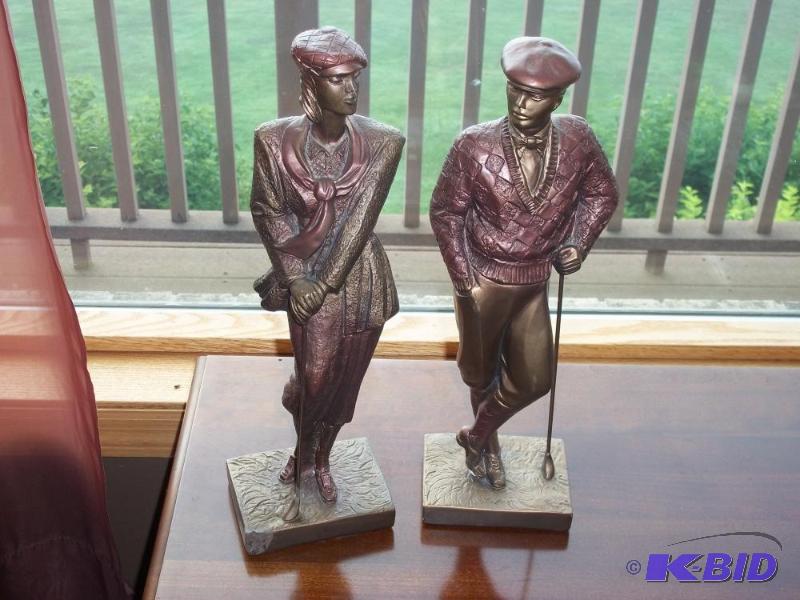 Brass HeShe Golf Figurines...