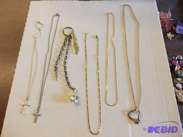 5-Assorted Gold Tone Necklaces (Cross With Sm...