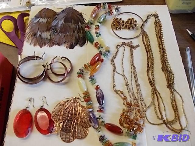 Box Lot Of Assorted Jewelry 3-Necklaces, 5-P...