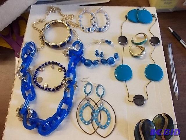 Lot Of Assorted Blue Tones Jewelry &nbsp2- ...