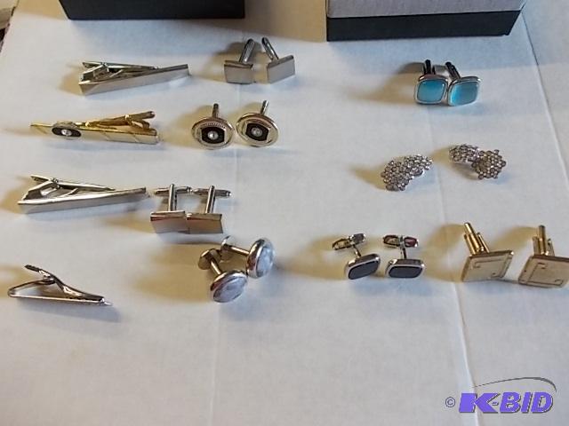 Lot Of Assorted Mens Cuff Links &amp Tie Ba...