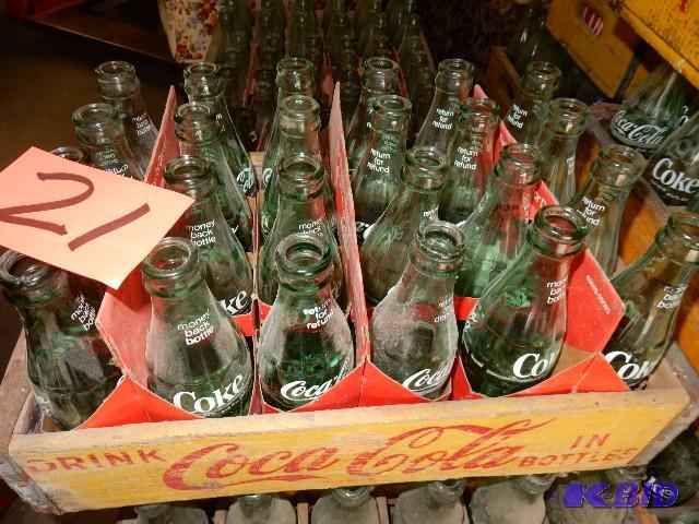 24 Vintage Glass Coke Bottles.. Imprinted Cok...