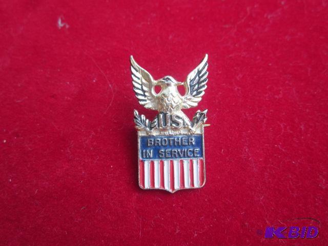 Vintage US Brother in Service sterling pin, m...