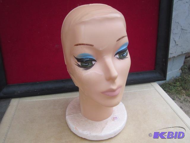 Vintage Mid Century MOD foam mannequin head, ...