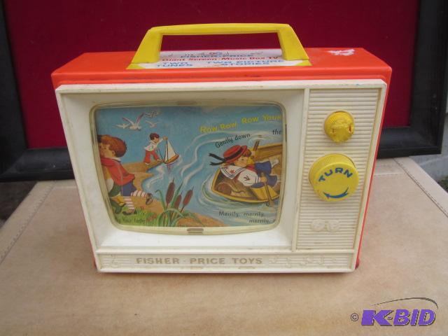 Vintage 1966 Fisher Price Two Tune TV, works....