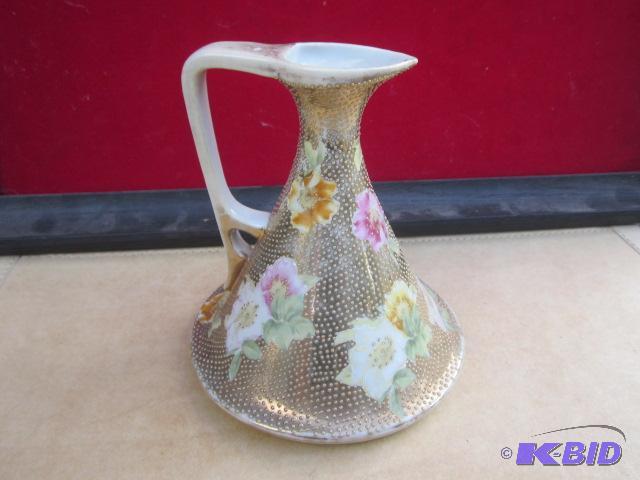 7 inch hand painted gold gilded antique Nippo...