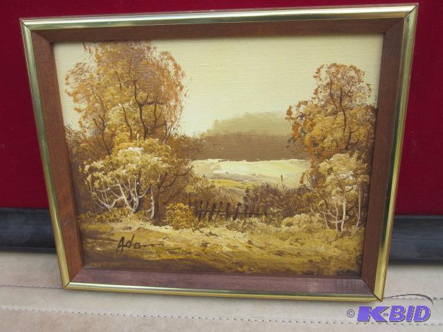 11 inch x 9 inch original Adams oil painting,...